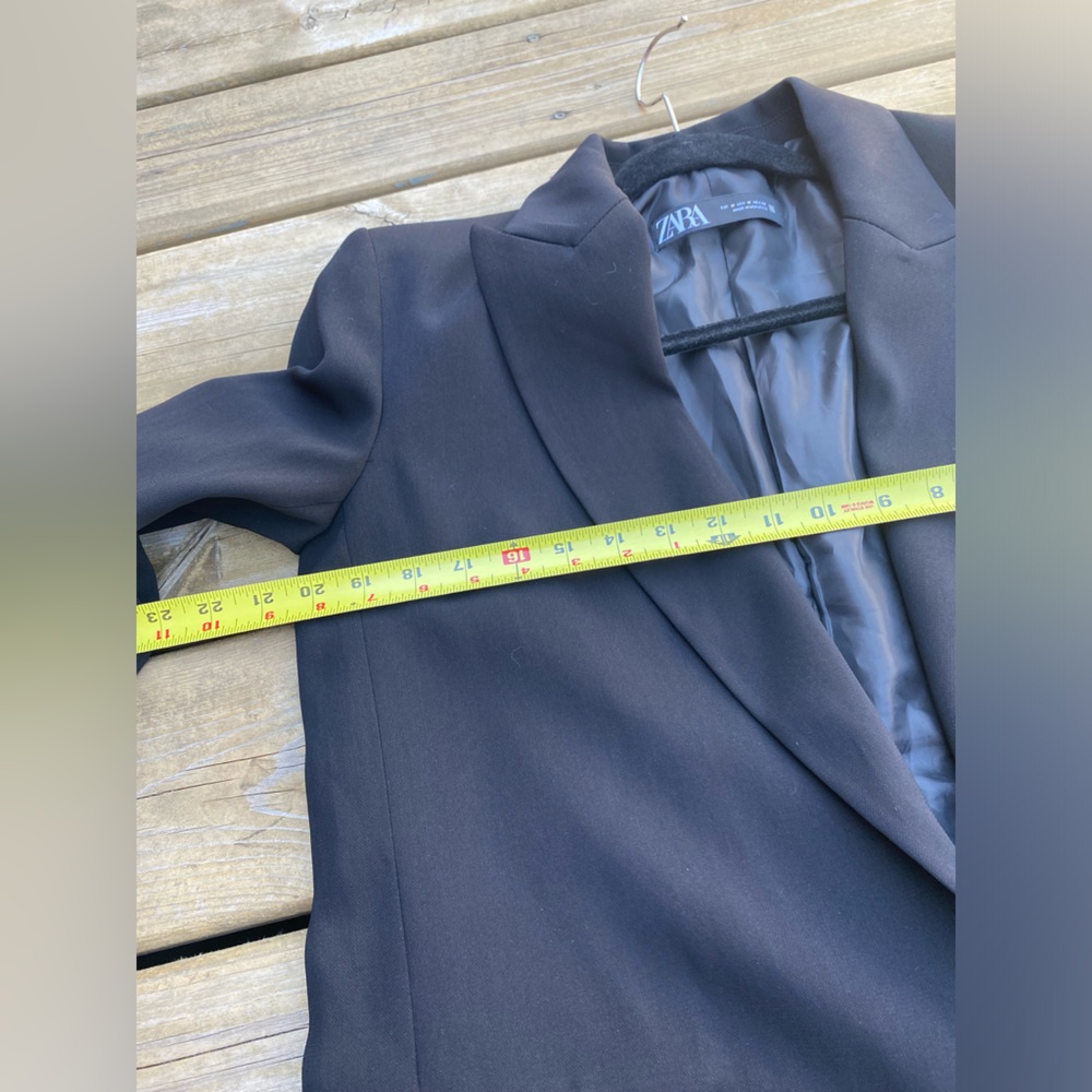 Zara black blazer Padded Shoulder Womens size M - Picture 5 of 9